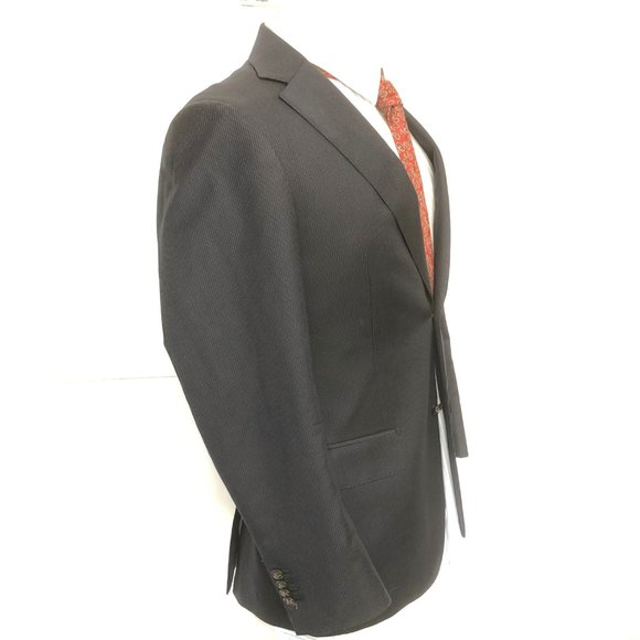 Suit Supply Thin Stripe Super 110's Pure Wool Navy - Picture 2 of 6